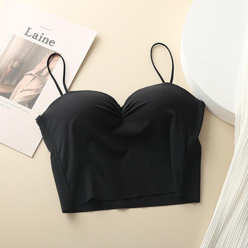 Ice Silk бесшовные сборки без стального кольца тонкие подтяжки нижнее белье женские фиксированные цельные чашки нескользящие удобные задние трубчатые топы для женщин