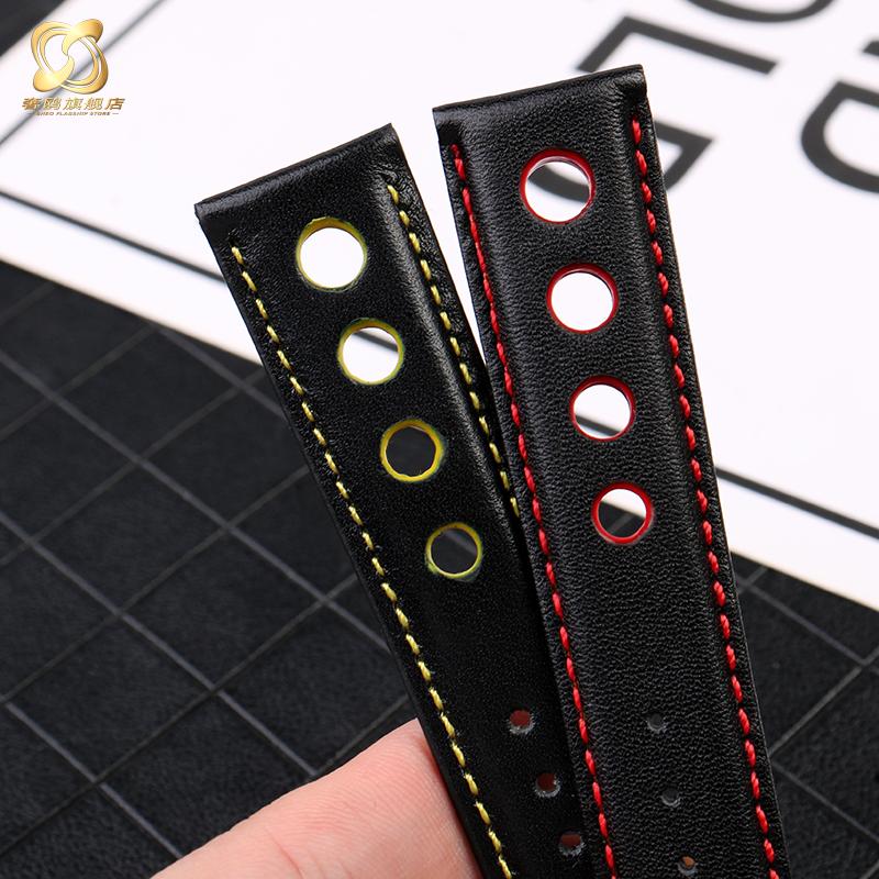 Ремешок из натуральной кожи для часов Tissot 1853 Sports Racing Series PRS516 T91 T044. Мягкий ремешок из коровьей кожи, ширина 20 мм, складная застежка.