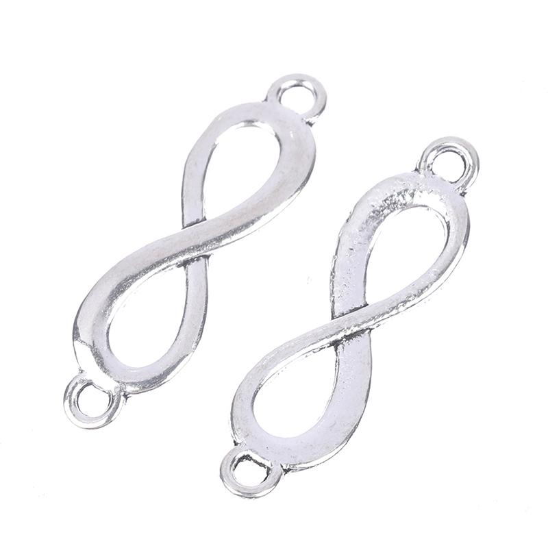 20 шт. Подвески Ссылка Символ бесконечности Соединение Серебряный цвет Подвески Изготовление своими руками