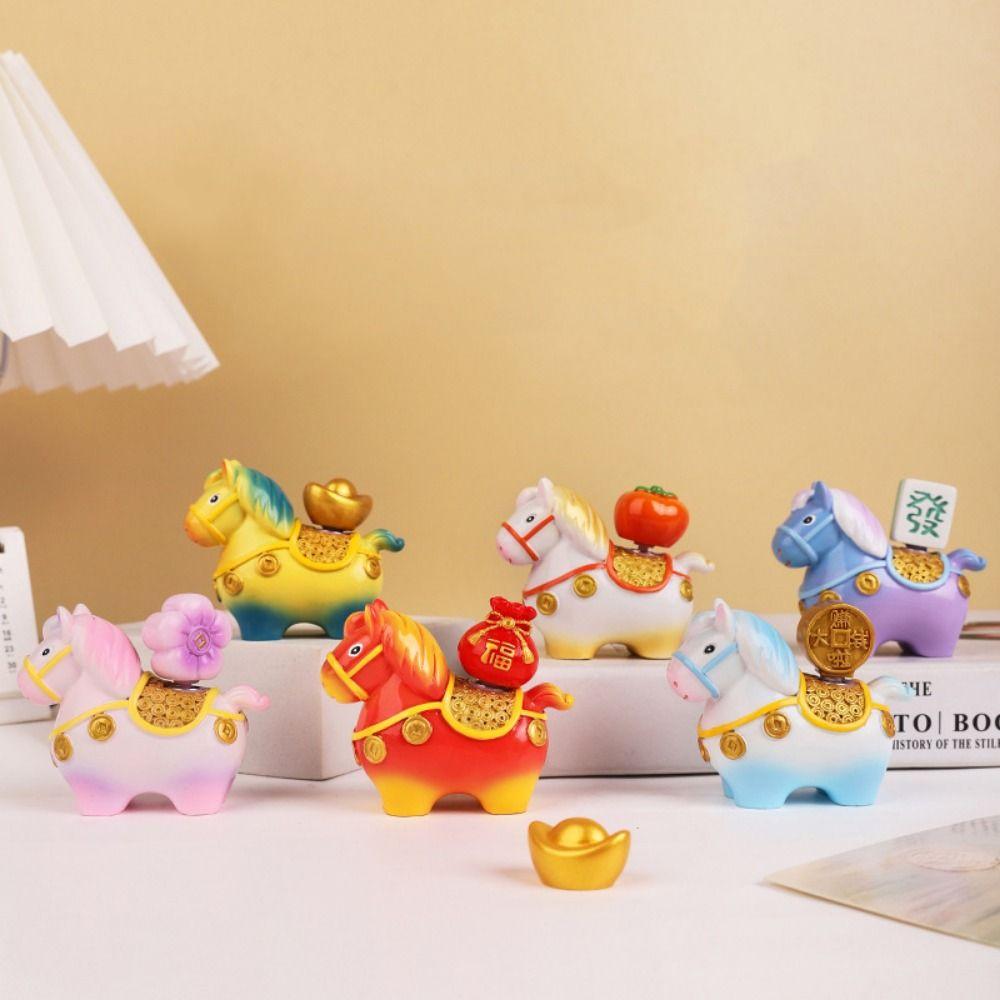 Handcrafted Zodiac Horse Ornaments Kawaii Zodiac Horse Figurines Chinese New Year