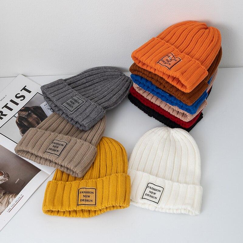Новые женские зимние шапки, модные теплые Kpop Steetwear, шапка-бини, женские повседневные зимние вязаные шапки с прозрачной этикеткой