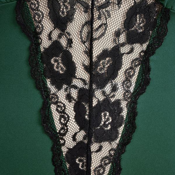 Women's Plus Size Pajamas Deep V Neck Spaghetti Straps Babydoll Thong Lingerie Back Cross Lace Trim Mesh Nightdress