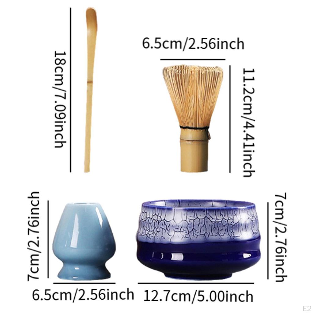 Набор из 4 венчиков для чая матча, полный набор керамических инструментов для заваривания чая в чаше,