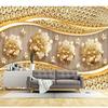 3d Luxury Gold Jewels Floral Wallpaper Gold Flower Wall Murals Living Room Bedroom Home Decor