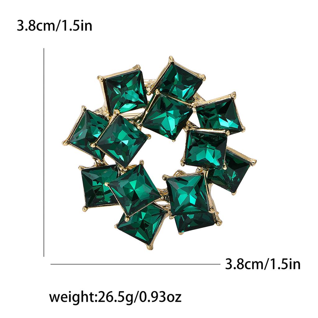 Simple Retro Rhinestone Double Ring Brooch Brooch Creative Personality Women'S Clothing Corsage Jewelry Pin