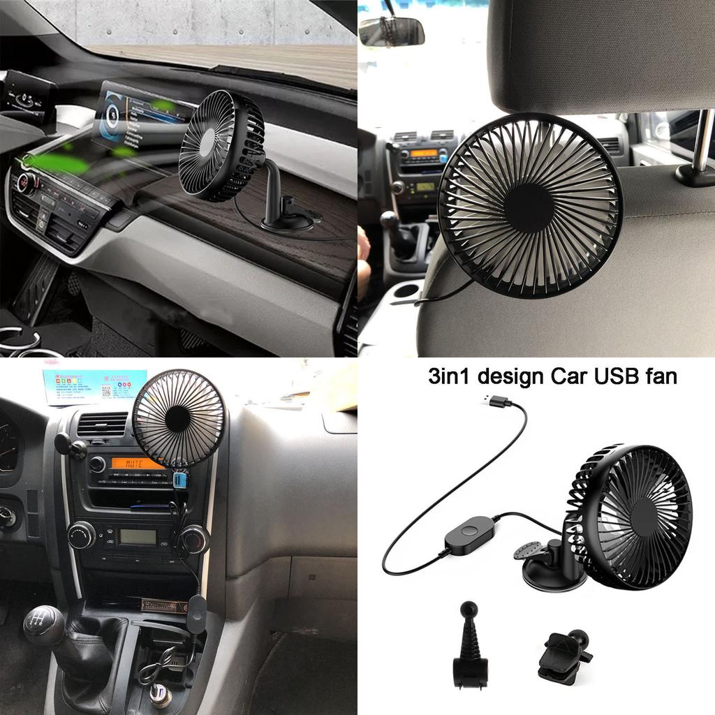 USB Автомобильный вентилятор на присоске Автомобильный для спинки сиденья Одинарный для головы Автомобильный вентилятор 5 В Универсальный Большой ветер Трехскоростной контроль USB Автомобильный Fa