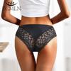 Женские кружевные бесшовные трусики с цветочным принтом и средней талией, подтягивающие бедра, нижнее белье, полые трусы