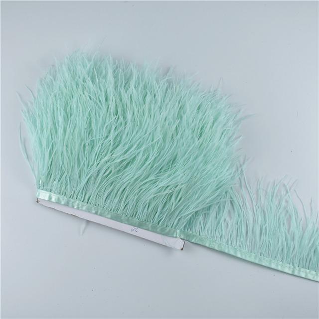 1M 5M 10Meter 8-10CM Black Ostrich Feather Trims Natural White Ostrich Feather for Craft Ribbon Fringe for Skirt Party Clothing