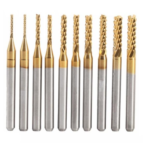 10 шт. 1-3 мм кромка фреза с титановым покрытием деревообрабатывающий гравировальный бит инструмент