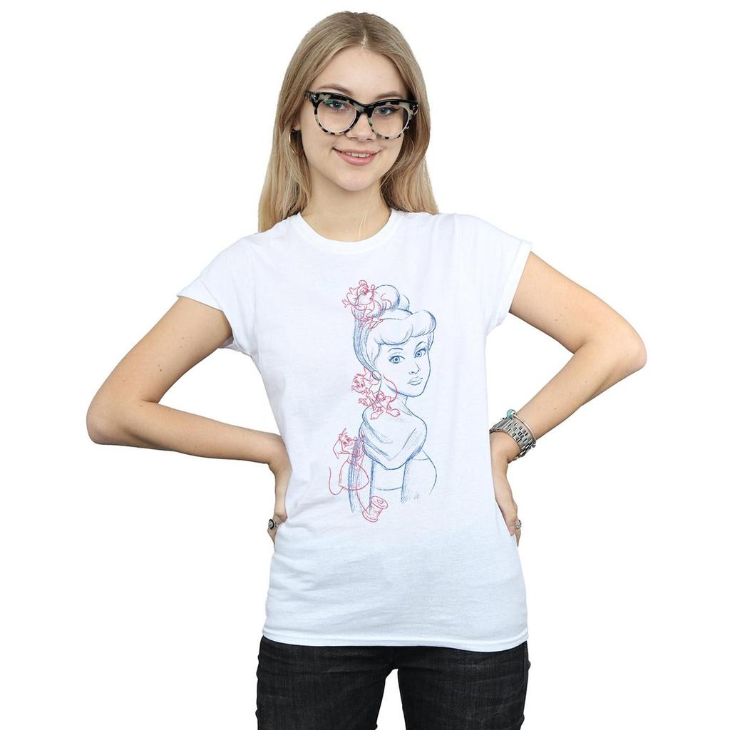 Disney Womens/Ladies Cinderella Mouse Sketch Cotton T-Shirt