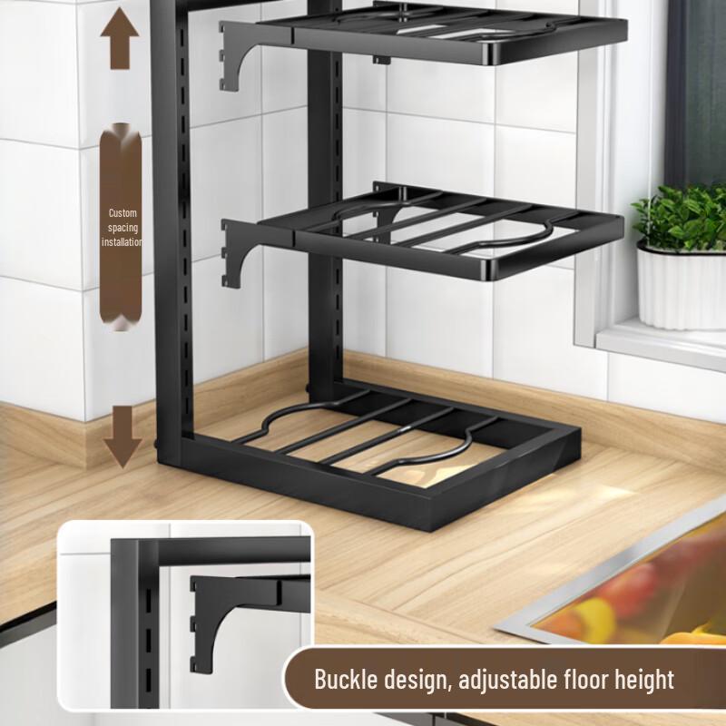 Yunshuang 4-ярусная кухонная полка для хранения из нержавеющей стали