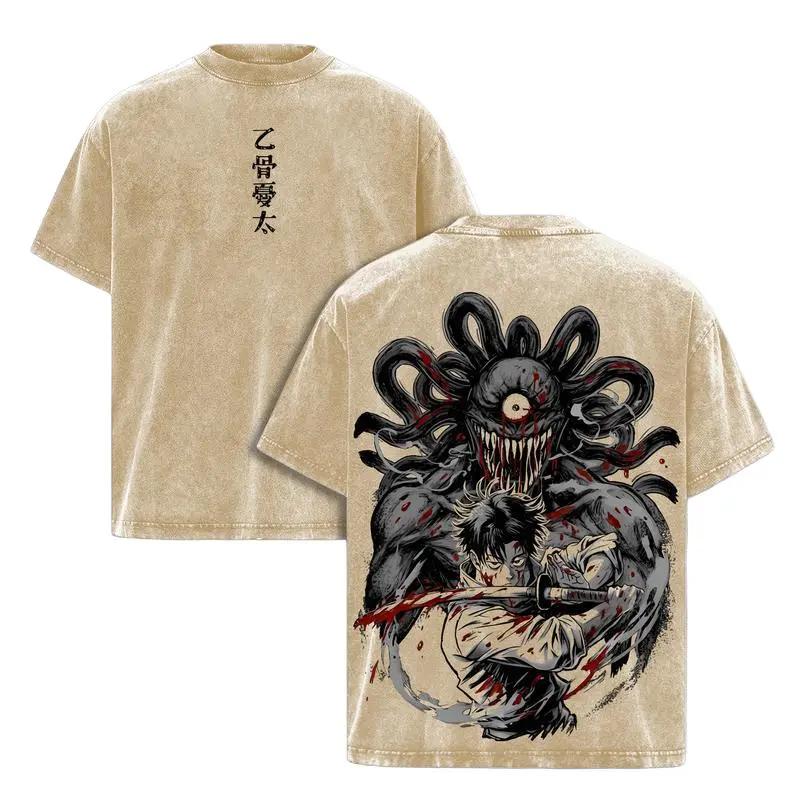 Jujutsu Kaisen Okkotsu Yuta Manga Tshirt Men Women Clothing Vintage Washed Oversized T shirt Summer Short Sleeve Cotton Tees