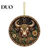 Acrylic Constellation Pendants 2D Flat Pearl Painting Ornament, Double Sided Zodiac Theme Hanging Gem Memorial Souvenir Craft Art Craft, Rhinestone