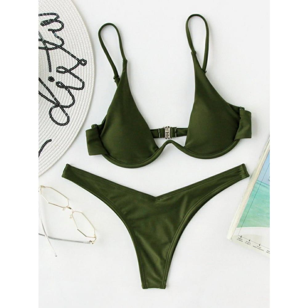 Европейский и американский сексуальный бикини раздельный сборный стальной поднос однотонный купальник