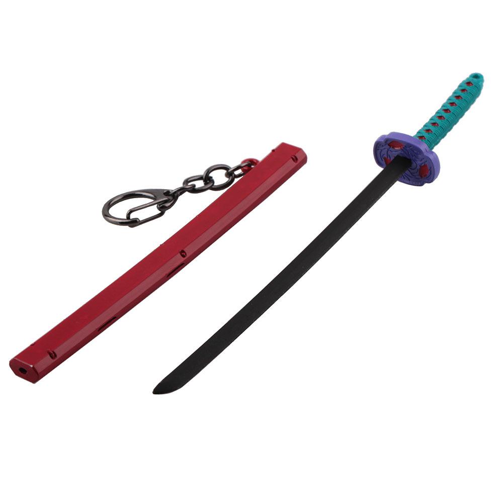 Anime Demon Slayer Sword Keychain Cartoon Blade of Ghost Keyring Sword Model Cosplay Jewelry