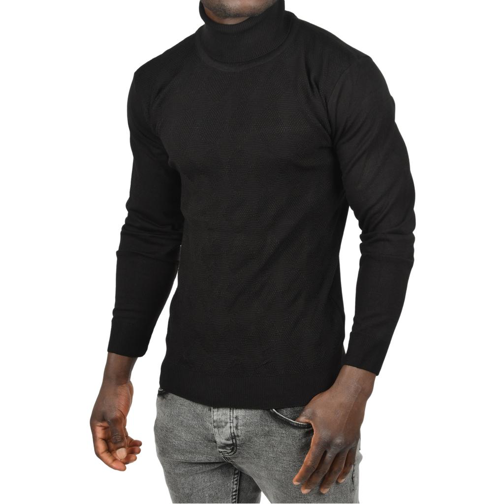 DeepSEA Slim Fit Diamond Patterned Full Turtleneck Knitwear Водолазка свитер 2505507