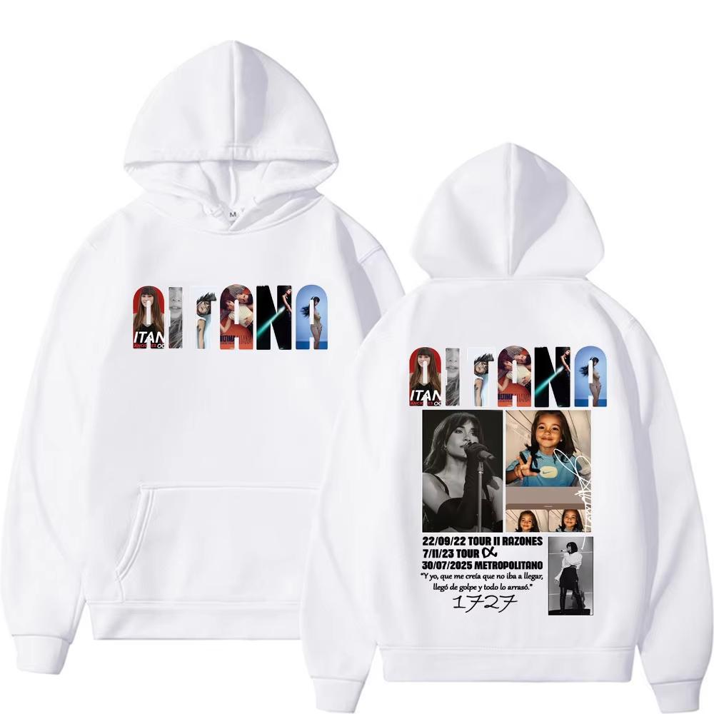 Певица Aitana Музыкальный Альбом Тур Худи Мужская Женская Одежда Мода Эстетика Свитшот Комфорт Повседневный Пуловер