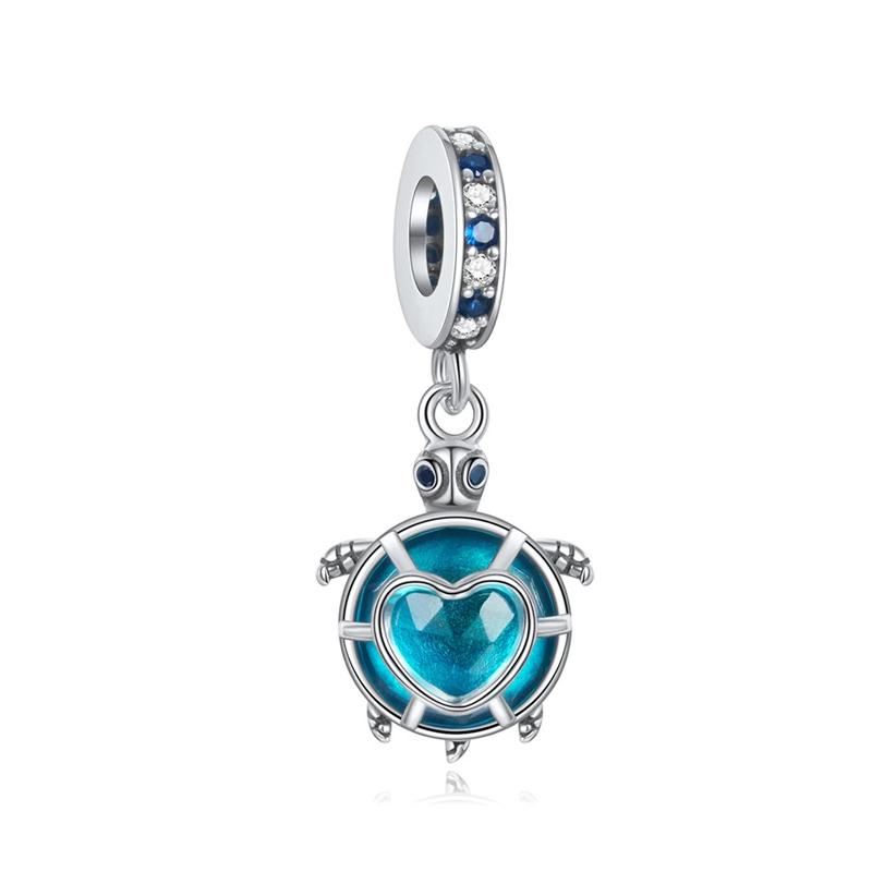 New 925 Silver Charm Fit Bracelet Accessories Women Jewelry Blue Ocean Series Mermaid Sea Shell Octopus