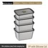 Контейнер из нержавеющей стали 304 для хранения свежих продуктов, ингредиентов, для пикника и обеда, подходит для холодильника.