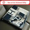 Two-Color Thickened Knitted Flannel Sofa Blanket for Air Conditioning