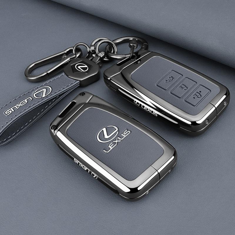 DMTZ1 Zinc Alloy Leather Key Case Shell Buckle Special Car Key Cover for Lexus NX 200 NX300H RX 350 450H ES 350 ES 300h Accessories