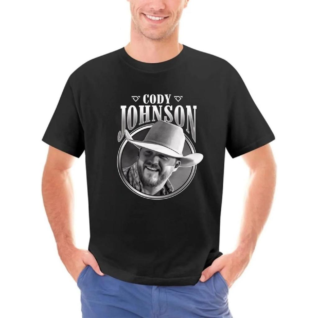Мужская футболка с коротким рукавом, футболка Cody Johnson, черная