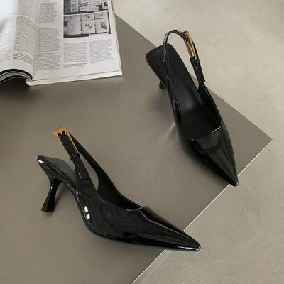 Новые женские сандалии с острым носком, модные туфли-слингбэки с пряжкой, элегантные сандалии на высоком каблуке для улицы