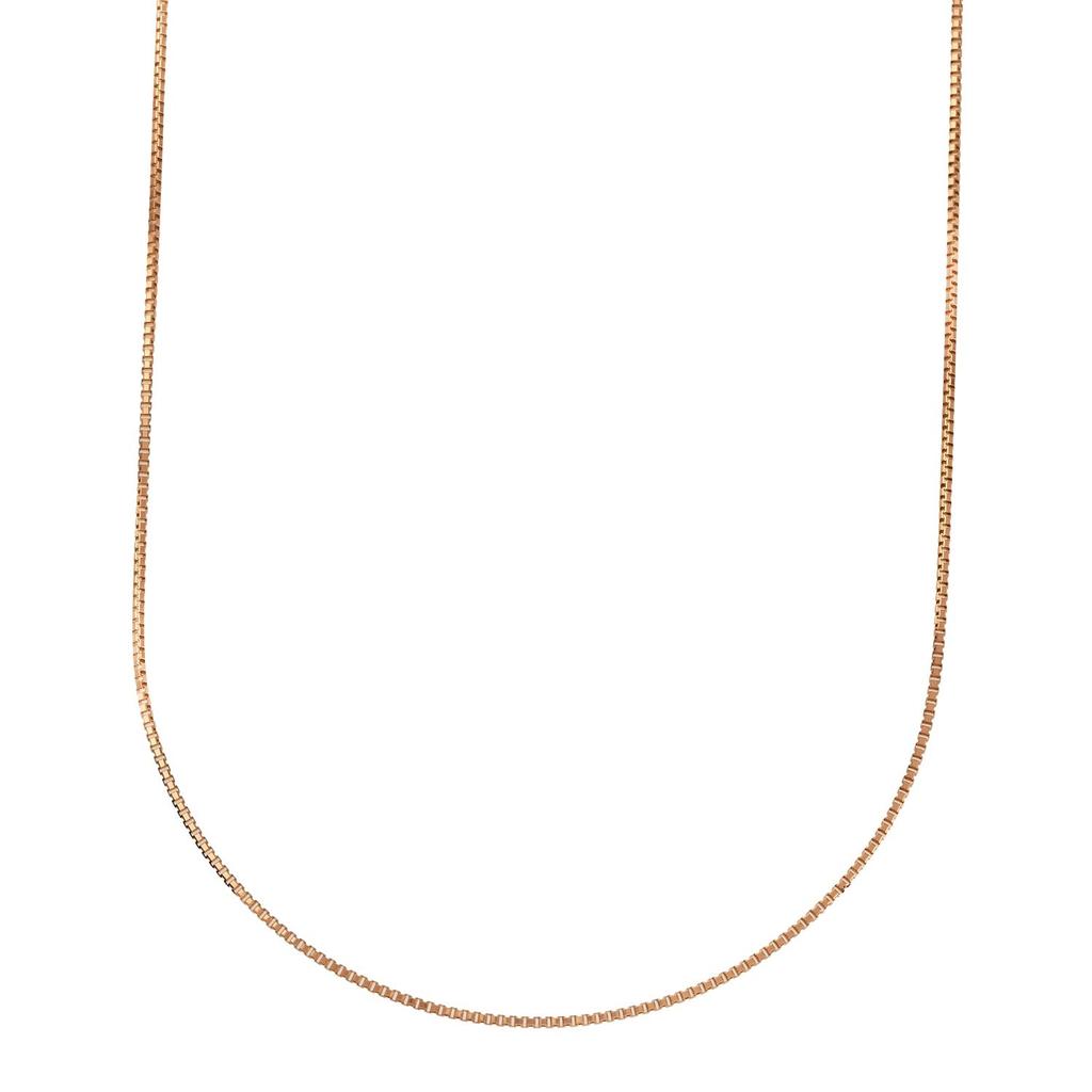 Pink Gold 18K Venetian 45cm [Fairy Carret] Necklace, Gold, Chain, (Heart-Shaped Adjuster, 0.8mm Width, Approx. 2g)
