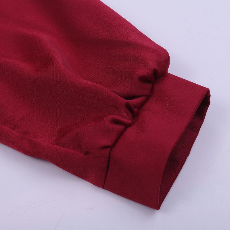 Новая элегантная однотонная женская повседневная рубашка с лацканами, модная блузка с длинными рукавами на одной пуговице, свободного кроя.