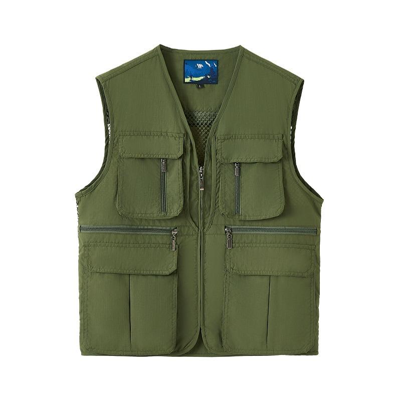 Outdoor Multi-pocket Workwear Vest Female Photographer Fishing Vest Printed Lgo Overalls Volunteer Vest