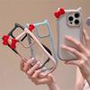 Japan Cartoon Cat Ears 3D Bow Clear Silicone Soft Phone Case For Iphone 15 14 13 12 Pro Max 11 Cute Shockproof Bumper Cover Gift