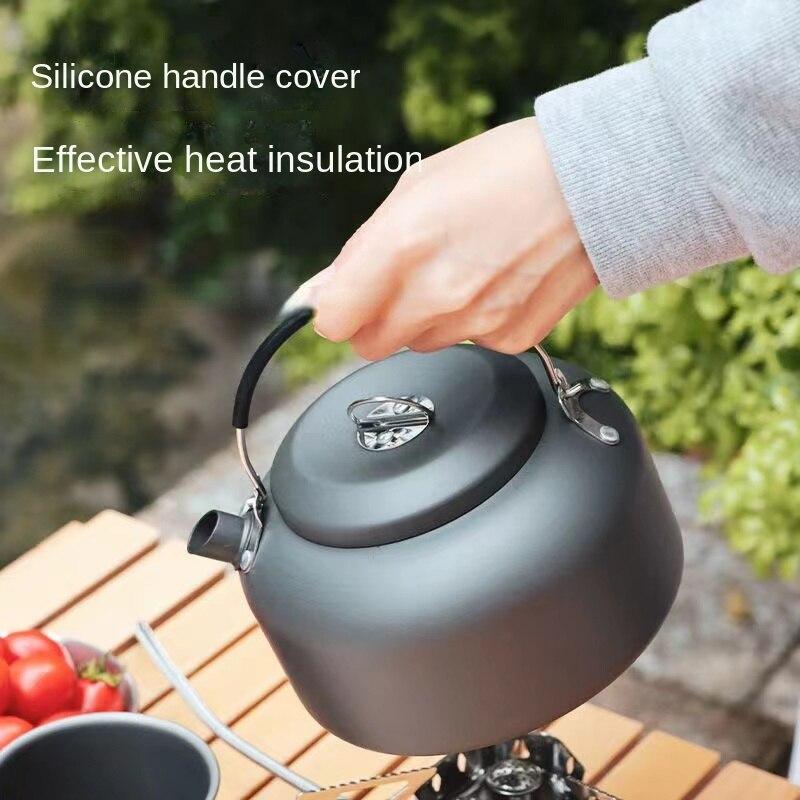 Чайник для кемпинга на открытом воздухе, бытовой чайник для чая 1,4 л, большой чайник для кемпинга, портативный алюминиевый чайник для кемпинга 0,8 л
