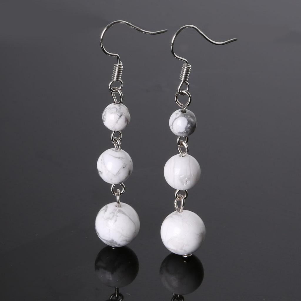 1Pair Vintage Earrings Natural Quartz Stone Beads Earing Accessories