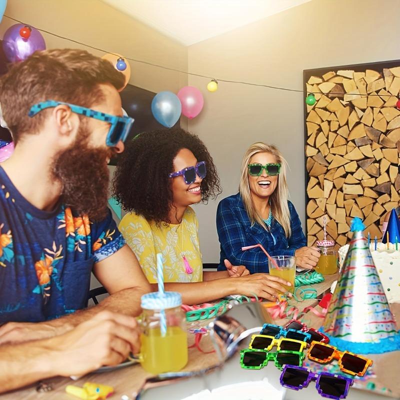 Набор из 10 пиксельных очков для вечеринок - тематические новинки для игровых мероприятий, дней рождений, свадеб и праздников