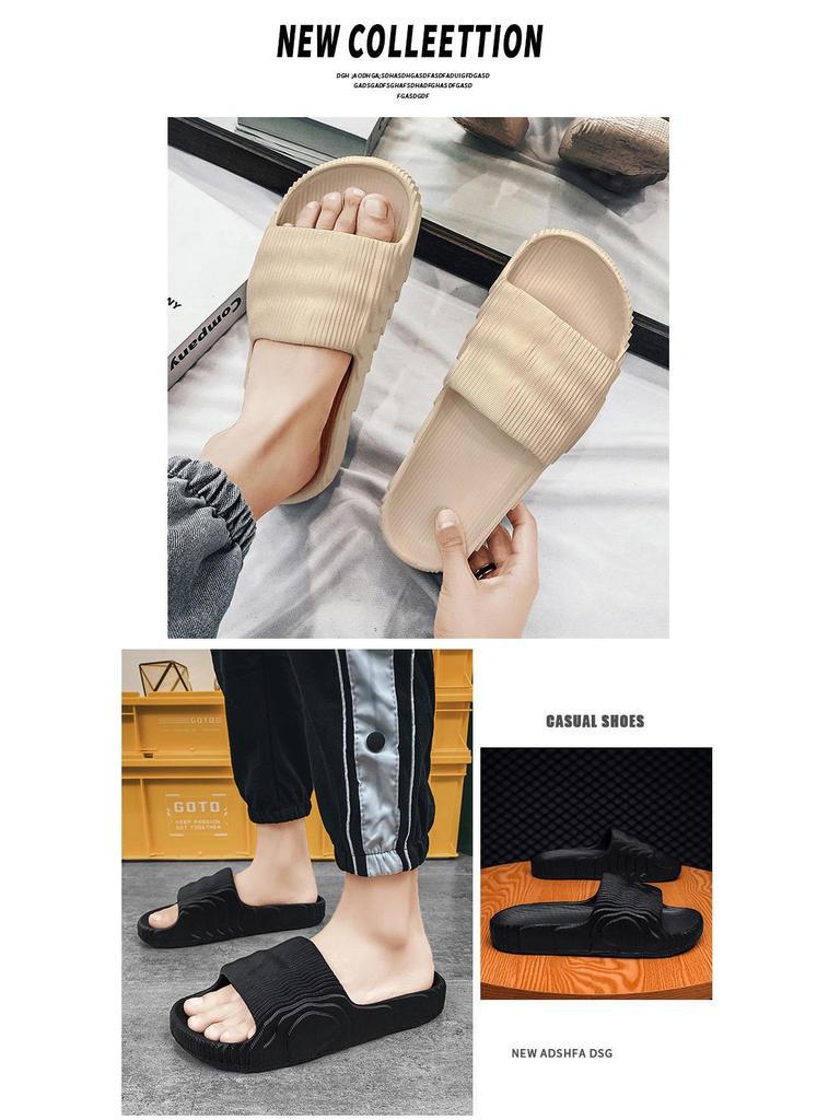 Летние шлепанцы в стиле Канье: Модные, на толстой подошве, большого размера, в корейском стиле, универсальные парные тапочки