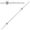 [Q8199] - Silver Ankle Chain 'Marbles' - 25 Cm 1 Mm - 4 Mm Beads