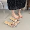Rose French Retro Flower Open-toed Super Comfortable One-word Slippers Women's Summer Outer Wear Wedge Heel Soft Bottom Cool Slippers