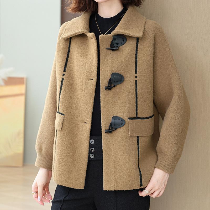 Женская осенне-зимняя повседневная куртка, модная шерстяная куртка на пуговицах