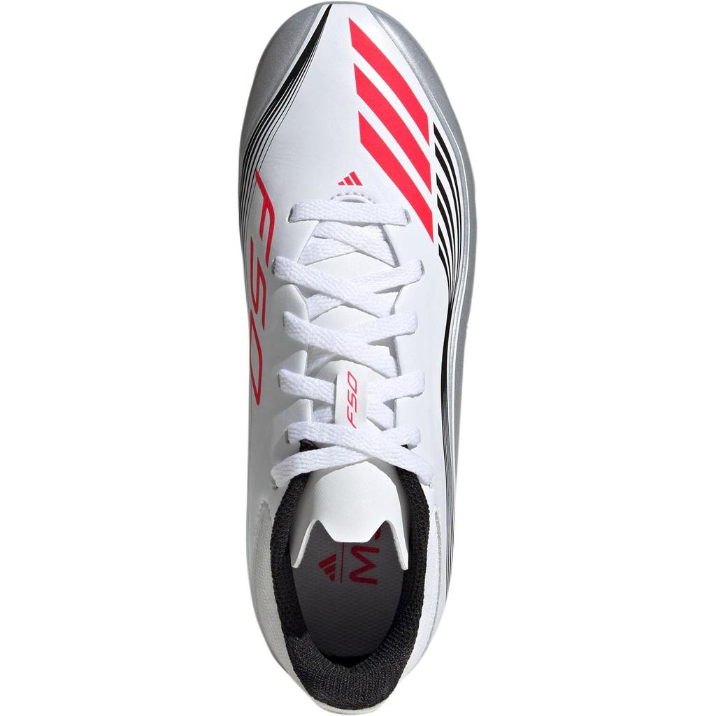 Adidas F50 Messi League MG Удобные Универсальные Прочные Низкие Детские Футбольные Бутсы Детские Футбольные Бутсы Белый Красный Серебристый JP7449