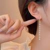 Серьги с подвесками из кубического циркония, золото 18 карат, длинные, серебро 925 пробы K.L.Y для женщин, серьги, RGP, дизайн, простые, женственные, для взрослых, женские серьги,