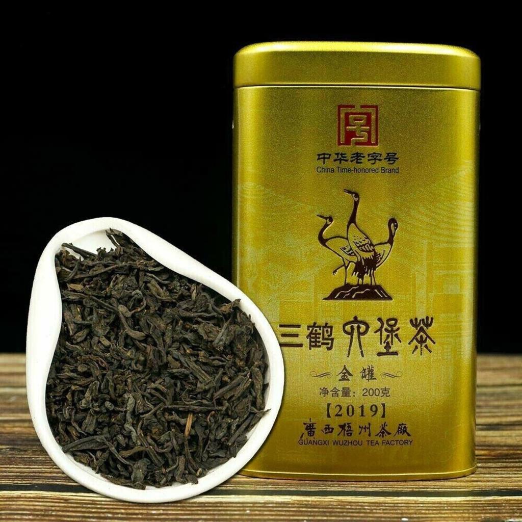 200 г Guangxi Liupao Box Tea Hei Cha Golden Jar Three Crines Loose Dark Tea