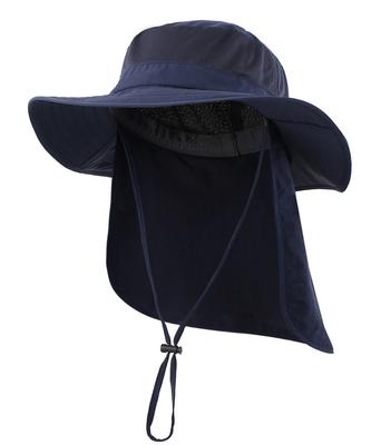 Уличная унисекс сетчатая Safari Wide Sun Farm Work UV Protection Hat [Connectyle] UPF50+ Hat, Brim, Protection, Hat, (Темно-синий)