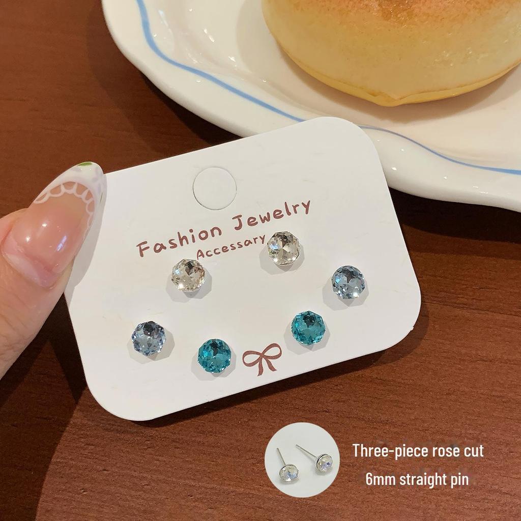 Вспышка Millennium восьмигранные серьги-гвоздики с розой из циркония для женщин - индивидуальный многогранный изысканный дизайн