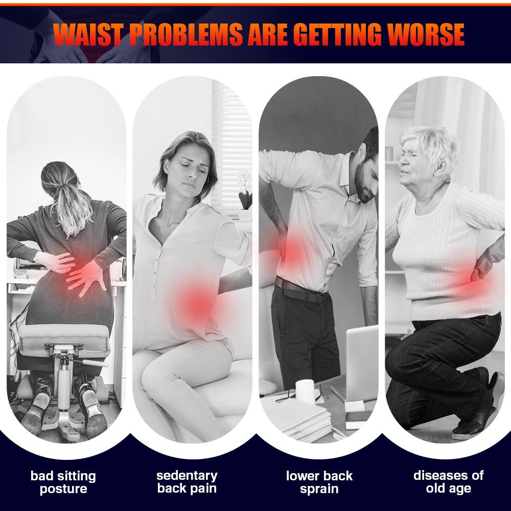 Надувной пояс для спины, красный светильник с подогревом, вибрацией, массажем, декомпрессией воздуха, бандаж для спины, поясничный поддерживающий пояс, поясничный поддерживающий пояс