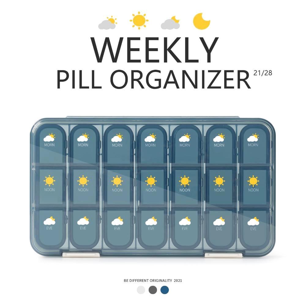 1pcs  Pill Box Large Capacity Pill Box Pill Medicine Storage Pill Box Weekly Vitamin Organizer Pastillero Moisture Resistant