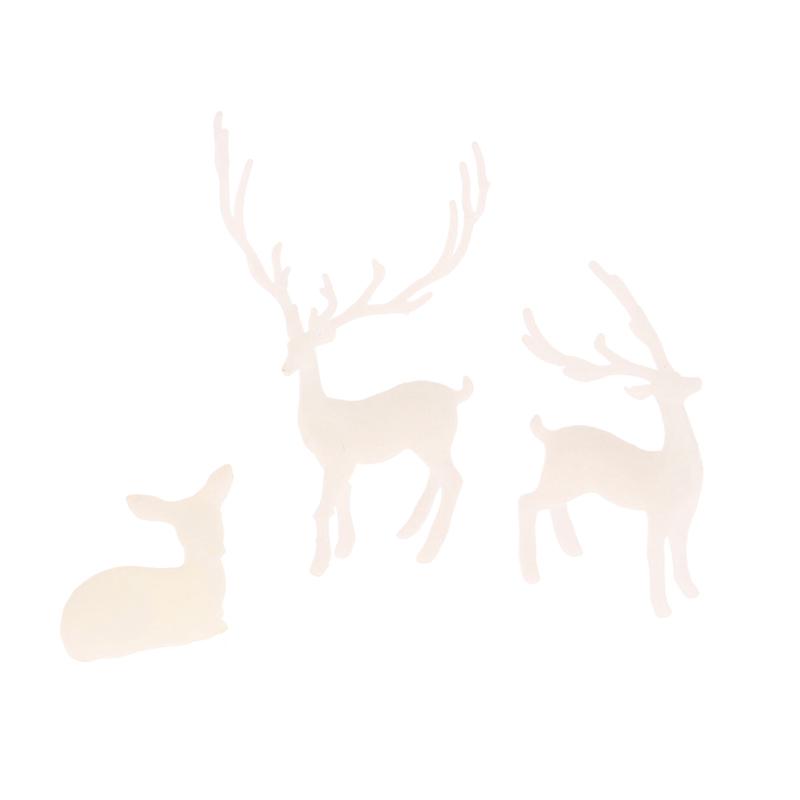1Pc Mini Resin  Deer Christmas Forest Elk White Dessert Table Decor Merry Christmas Decor For Home Kids  Year Gift