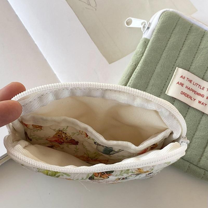 Хлопковая косметичка, мини-портативная косметичка, тампоны, гигиенические салфетки, подушечки-органайзер, линия передачи данных, ключ для наушников, сумка-кошелек