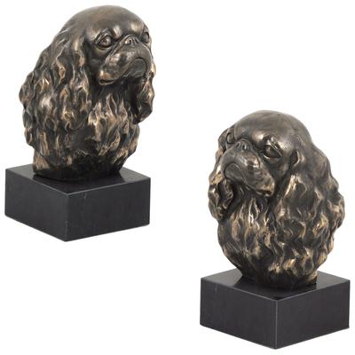 Кавалер Кинг Чарльз спаниель I - Статуэтка собаки, бюст на каменном основании, скульптура, трофей для выставки собак от бренда