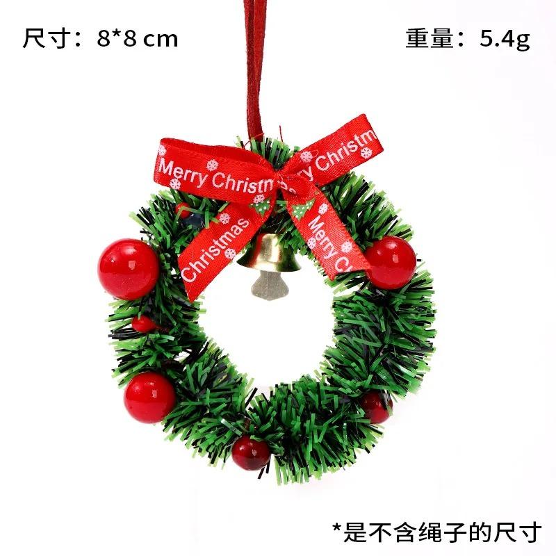 Мини Рождественские венки Кукольный домик Миниатюрный Декор Рождественской елки Гирлянда Венок Мини Ремесленные венки Зимние Снежные украшения