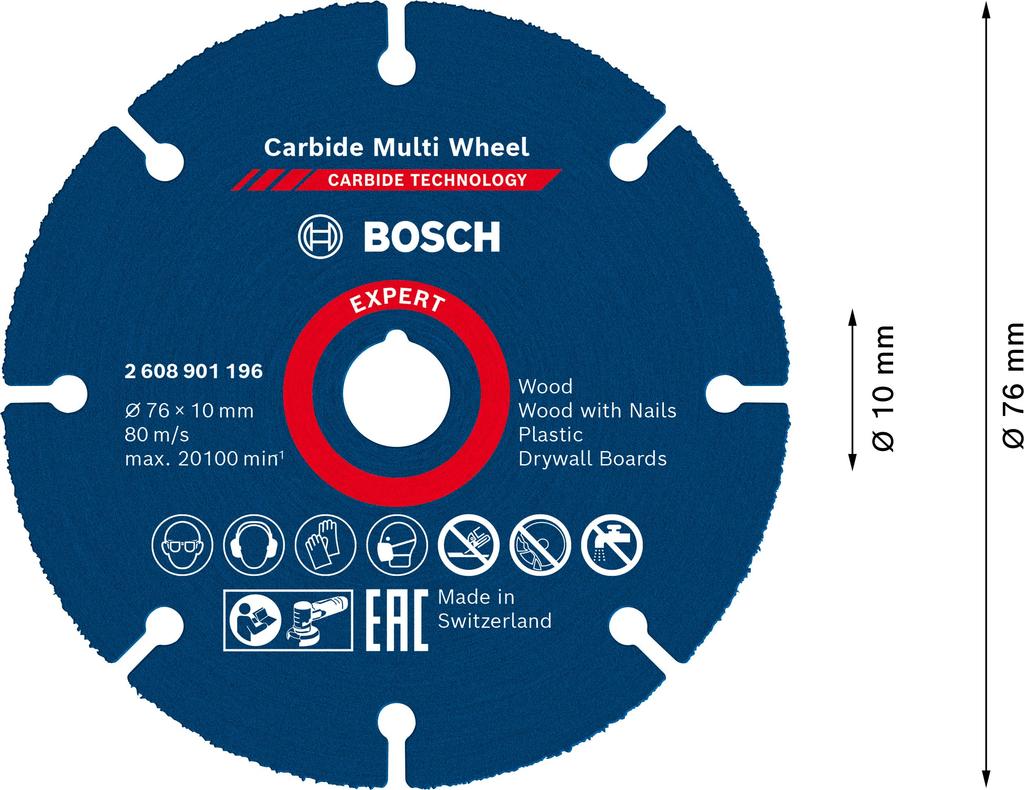Bosch Professional Carbide 76mm 2608901196 Multi-Wheel